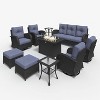 LayinSun Outdoor Patio Furniture Set, Black Rattan Wicker Sectional Swivel Rocker Chairs Sets - 2 of 4