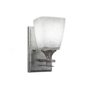 Toltec Lighting Uptowne 1 - Light Sconce in  Aged Silver with 4.5" Square White Muslin Shade - 1 of 1