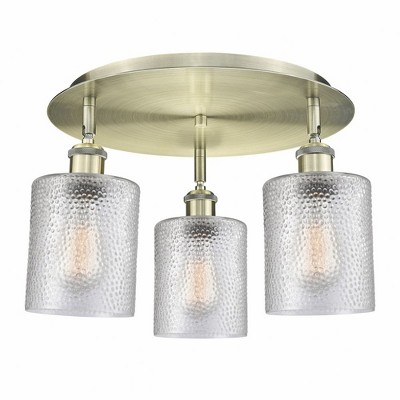 Cobbleskill - 3 Light Flush Mount In Art Deco Style-9.63 Inches Tall and 17.75 Inches Wide