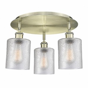 Cobbleskill - 3 Light Flush Mount In Art Deco Style-9.63 Inches Tall and 17.75 Inches Wide - 1 of 1