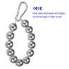 Unique Bargains Stainless Steel Indoor Outdoor Durable Flag Pole Beaded Flagpole Retainer Ring 12 Beads 2 Pcs - 4 of 4