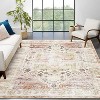 Runner Rug Kitchen Hallway Entryway – Vintage Floral Oriental Design Non-Slip Stain Resistant Low Pile Floor Covering - 3 of 4