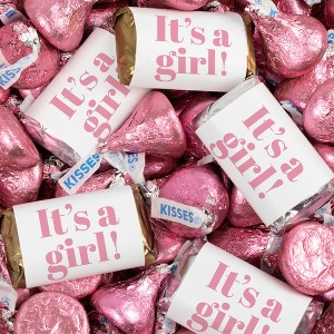 128 Pcs It's a Girl Baby Shower Candy Party Favors Miniatures & Pink Kisses (1.58 lbs, Approx. 128 Pcs) - 1 of 4