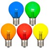 Novelty Lights Glass G30 Globe Hanging LED String Light Replacement Bulbs E12 Candelabra Base - image 2 of 4