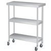 Stainless Steel Work Table, 3-Shelf Commercial Food Prep Table 14x24x34 Inch, Rust-Resistant Metal Utility Table - 2 of 4
