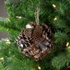 Northlight 5" Glittery Copper Round Pine Cone and Leaves Hanging Christmas Ornament - 2 of 4