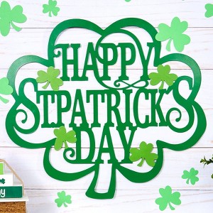 The Lakeside Collection Valentine's or St Patrick's Metal Wall Sign with 12 Wall Stickers - Happy St. Patrick's Day - 1 of 3