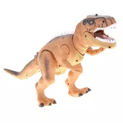 Insten Remote Control Walking Tyrannosaurus T-Rex Dinosaur Figure Toy for Kids, Brown