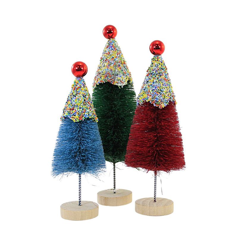 Christmas " Sprinkled Bottle Brush Trees Cupcake St/3 Bethany Lowe Designs, Inc.  -  Decorative Figurines, 1 of 4