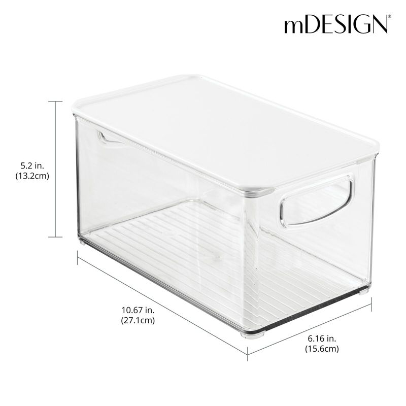 mDesign Plastic Deep Kitchen Storage Bin Box, Lid/Handles, 4 of 10