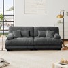 JUJABU Chenille Loveseat Sofa with 2 Lumbar pillows and 2 throw pillows  for Living Rooms - 3 of 4