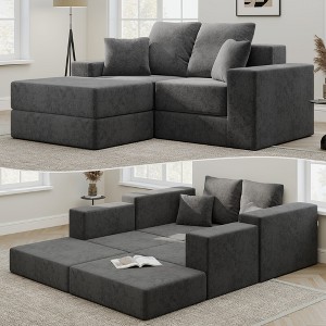 GYIIYUO 75" Modular Sectional Sofa, L-Shape Cloud Boneless Couch, Upholstered Couches for Living Room Bedroom, No Assembly Require - 1 of 4