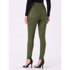 INSPIRE CHIC Women's Faux Suede High Waisted Elastic Slim Casual Leggings Pants - 4 of 4