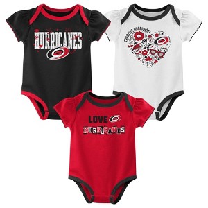 NHL Carolina Hurricanes Baby Girls' 3pk Bodysuit - 1 of 4