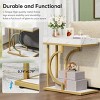 Syemin End Tables C-Shaped Sofa Side Table, Narrow End Table Modern Bedside Table, Small Snack Table for Couch, Gold, 23.62"*11.81"*23.62" - 2 of 4