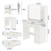 Acekool Makeup Vanity Set with LED Mirror, Charging Station, Storage Cabinet, Drawers & Stool, Modern Dressing Table for Bedroom, 37 Inch - 2 of 4