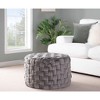 Sapphtopaz Modern Braided Ottoman with Velvet Upholstered Versatile Pouf Small Foot Stool Foam Shoe Bench for Living Room, Entryway - 4 of 4