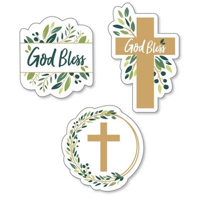 Big Dot of Happiness Elegant Cross - DIY Shaped Religious Party Cut-Outs - 24 Count