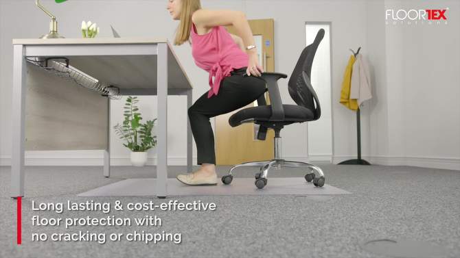 Vinyl Chair Mat for Carpets Lipped Black - Floortex, 2 of 13, play video