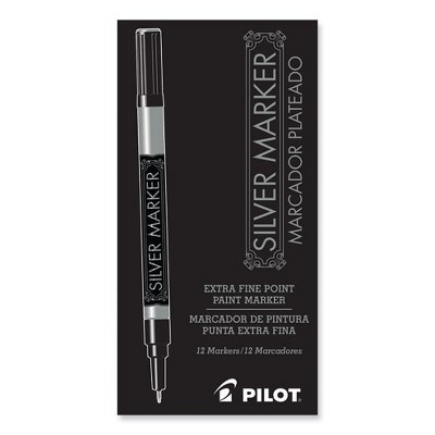 Pilot Creative Art and Crafts Marker, Extra-Fine Brush Tip, Silver
