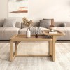 Farmhouse Coffee Table with Storage Rustic Wood Cocktail Table - 3 of 4