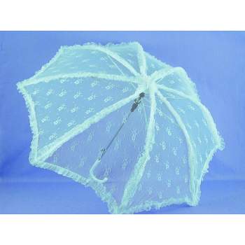 Steampunk Lace Costume Umbrella Parasol 37" Turquoise