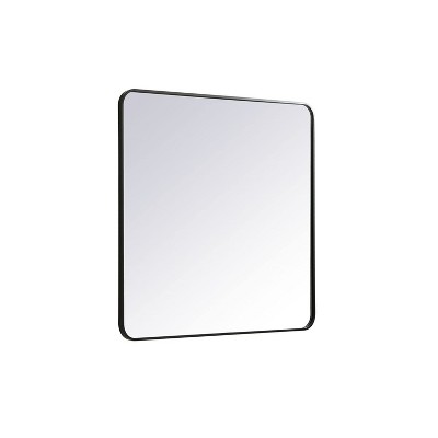 Contemporary Black Rectangular Bathroom Vanity Mirror 36x36 Inch