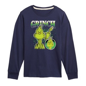 Boys' - Dr. Seuss - Grinch Bootleg Long Sleeve Graphic T-Shirt - 1 of 4