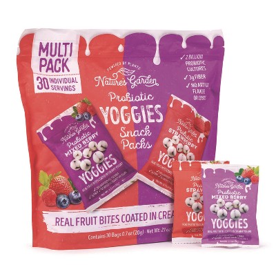 Nature's Garden Probiotic Yoggies Variety Snack Pack, Assorted Flavors - Case of 30 - 0.7 oz