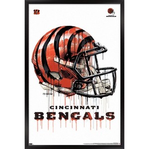 Trends International NFL Cincinnati Bengals - Drip Helmet 20 Framed Wall Poster Prints - 1 of 4