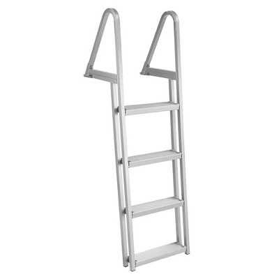 Garvee 4-Step Removable Dock Ladder 350lbs Marine Pontoon Boat Ladder Aluminum Non-slip