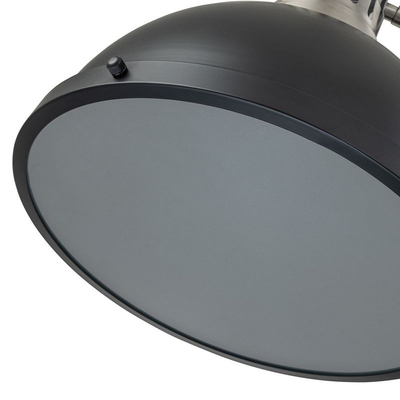 C Cattleya 1-Light Satin Nickel and Black Shaded Pendant Light with Frosted Glass Shade, 4 of 8