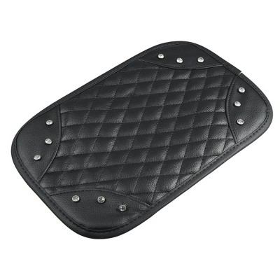 Unique Bargains Waterproof Faux Leather Bling with Rhinestone Universal Car Center Console Cover Black