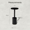 COZAYH Farmhouse Round Pedestal Martini Table for Living Rooms, Bedrooms & Small Spaces, for Holding Drinks, Plants, Lamps or Decorative Pieces, Black - 2 of 4