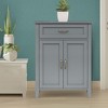 Teamson Home Mercer Wooden Bathroom Furniture, Floor Storage Cabinet with Drawer, Grey - 2 of 4
