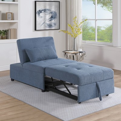 SKRAN Convertible Sleeper Couch Chair, Pull Out Sofa Bed Tufted Plush Seat with Backrest and Pillow for Bedroom, Living Room and Small Space