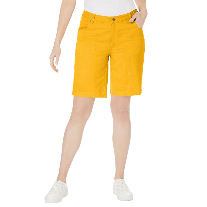 Jessica London Women's Plus Size Classic Cotton Denim Shorts, 1 of 2