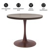 LeisureMod Bristol 27" Round Dining Table – MDF Top with Walnut Steel Pedestal Base, Modern Kitchen & Dining Room Accent Table for Small Spaces - 4 of 4