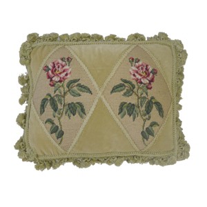 C&F Home Rose Needlepoint 14" x 18" Throw Pillow - 1 of 3