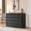52" Fluted 8 Drawer Dresser, Modern Chest with Curved Profile, Storage Organizer & TV Stand for Bedroom Living Room Hallway-3irtyhousy - 2 of 4