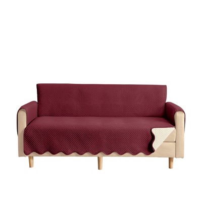 Collections Etc Lacey Scalloped Edge Reversible Quilted Furniture Protector