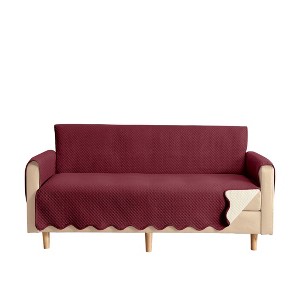 Collections Etc Lacey Scalloped Edge Reversible Quilted Furniture Protector - 1 of 4