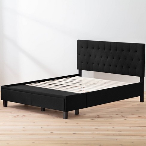 Full Anna Upholstered Bed With Drawers black Brookside Home Target