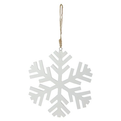 Northlight 8.75" White Solid Contemporary Snowflake Hanging Christmas Ornament