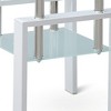 HomeRoots 20" Clear and White Glass and Metal Square End Table With Shelf - 4 of 4