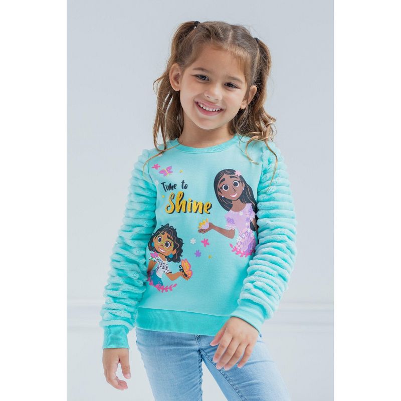 Disney Lilo & Stitch Encanto Minnie Mouse Stitch Isabela Mirabel Girls Fleece Fur Sweatshirt Little Kid to Big Kid, 4 of 6