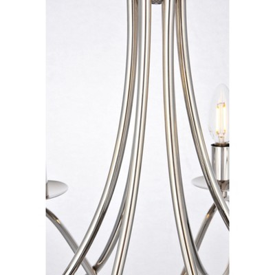 Lyndon Polished Nickel 6-Light Pendant Chandelier