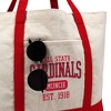 Ball State University Cardinals Established Date Canvas Tote Bag With External Pocket, Reusable Shoulder Bag for Shopping, School, Beach, Red - 2 of 4