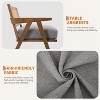 Acekool armchair, rattan back, wooden legs, thick cushions, living room bedroom balcony armchair, beige linen or teddy flannel - 3 of 4