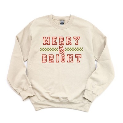 Simply Sage Market Women's Graphic Sweatshirt Merry and Bright Checkered